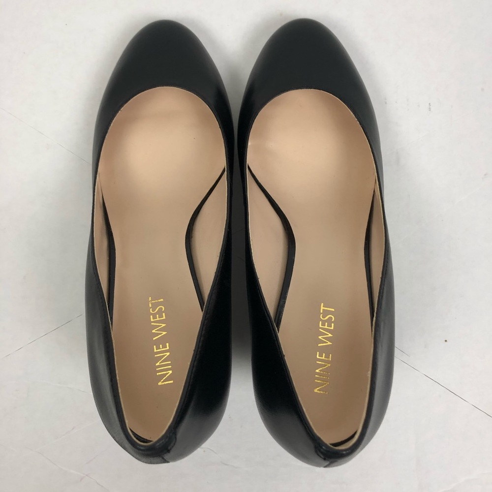 NEW Nine West Black Wispy Round Toe Wedge Heels 6M - Picture 5 of 7
